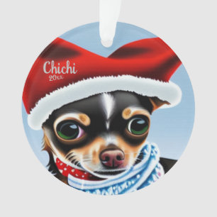 Chihuahua Christmas, Santa Dog Ornament