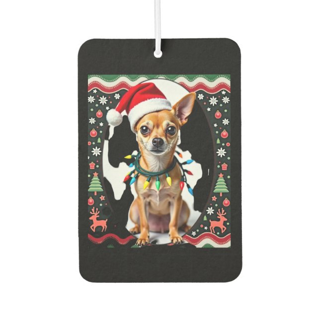 Chihuahua Christmas Santa Ugly Sweater Dog Lover X Air Freshener (Front)