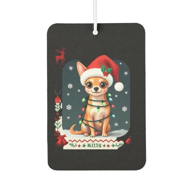 Chihuahua Christmas Santa Ugly Sweater Dog Lover X Air Freshener (Front)