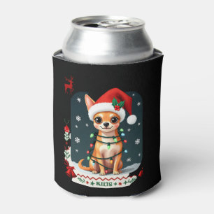 Chihuahua Christmas Santa Ugly Sweater Dog Lover X Can Cooler