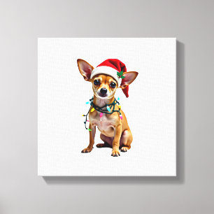 Chihuahua Christmas Santa Ugly Sweater Dog Lover X Canvas Print