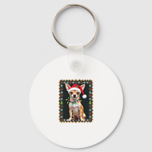Chihuahua Christmas Santa Ugly Sweater Dog Lover X Keychain