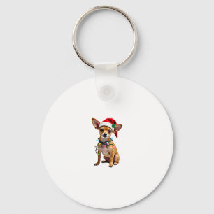 Chihuahua Christmas Santa Ugly Sweater Dog Lover X Keychain