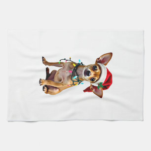 Chihuahua Christmas Santa Ugly Sweater Dog Lover X Kitchen Towel