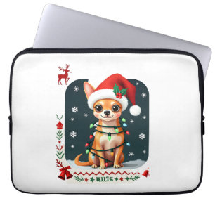 Chihuahua Christmas Santa Ugly Sweater Dog Lover X Laptop Sleeve