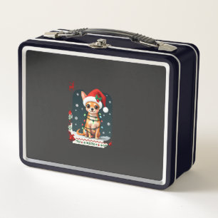Chihuahua Christmas Santa Ugly Sweater Dog Lover X Metal Lunch Box