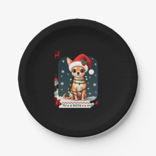 Chihuahua Christmas Santa Ugly Sweater Dog Lover X Paper Plate