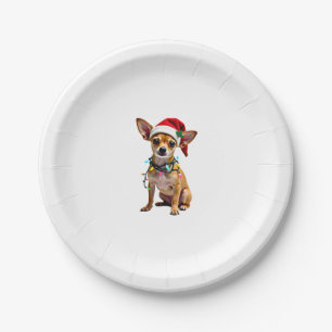 Chihuahua Christmas Santa Ugly Sweater Dog Lover X Paper Plate