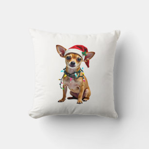 Chihuahua Christmas Santa Ugly Sweater Dog Lover X Throw Pillow