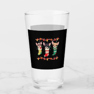 Chihuahua Christmas Socks Lights Funny Xmas Dog Lo Glass