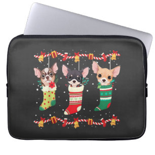 Chihuahua Christmas Socks Lights Funny Xmas Dog Lo Laptop Sleeve