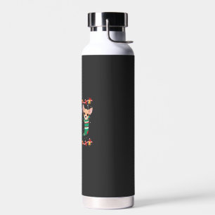 Chihuahua Christmas Socks Lights Funny Xmas Dog Lo Water Bottle