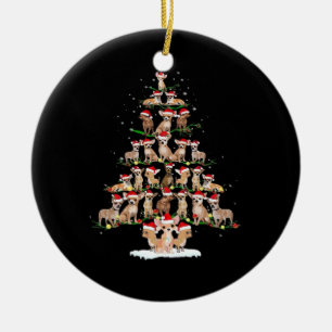 Chihuahua Christmas Tree Funny Tee Xmas Chihuahua  Ceramic Ornament