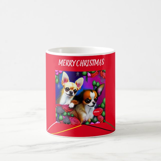 CHIHUAHUA Christmas Two Tone Mug. Coffee Mug (Center)