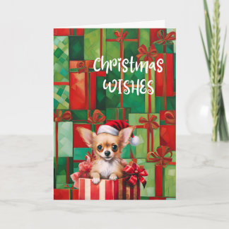 Chihuahua Christmas Wishes & Kisses Card