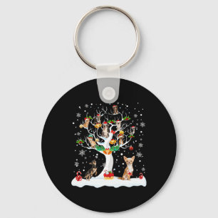 Chihuahua Christmas Xmas Tree Dog Lover Men Women Keychain