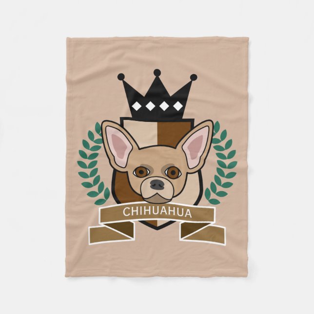 Chihuahua Coat of Arms Fleece Blanket (Front)