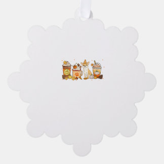 Chihuahua Coffee Pumpkin Spice Dog Lovers Fall Tha Ornament Card