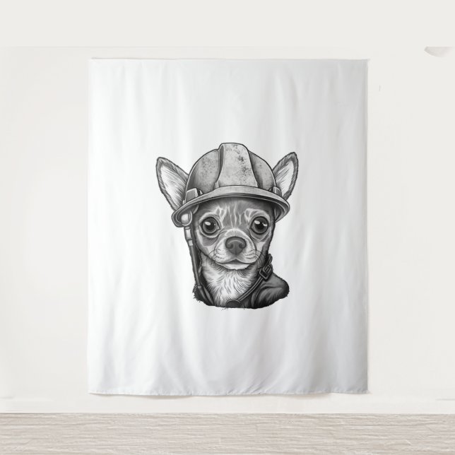 Chihuahua  Construction Worker  Construction    Tapestry (Front)