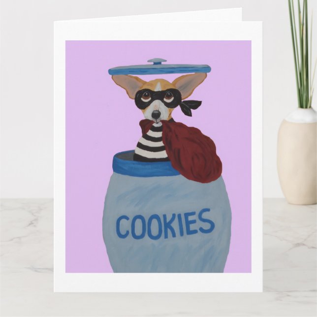 Chihuahua Cookie Thief Card (Front)