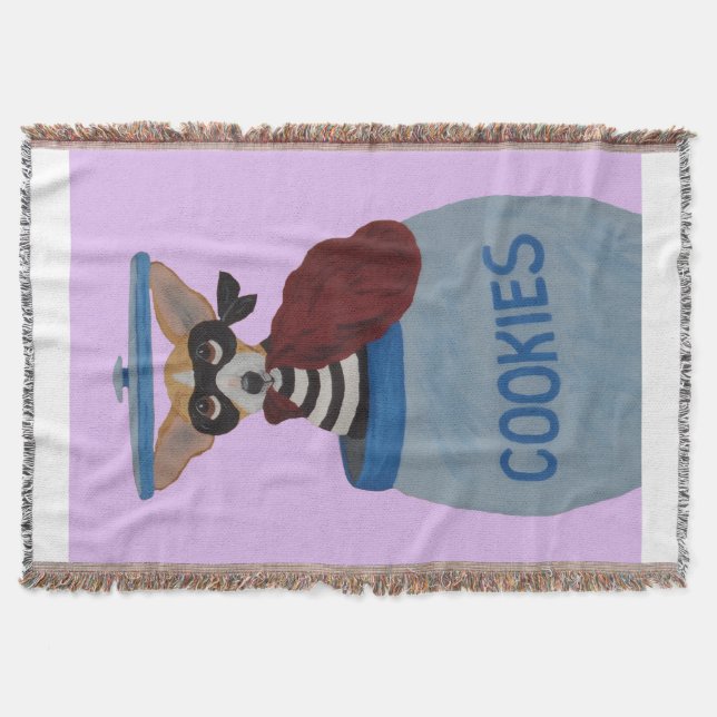 Chihuahua Cookie Thief Throw Blanket (Front)