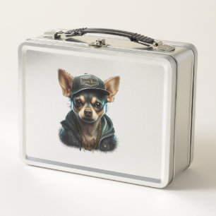 Chihuahua Cool Dog Rap Hip-Hop Gangster Metal Lunch Box