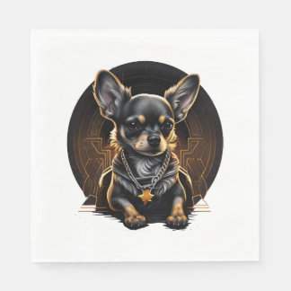 Chihuahua Cool Dog  Rap  Hip-Hop  Gangster       Napkin
