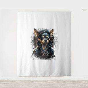 Chihuahua Cool Dog Rap Hip-Hop Gangster Tapestry