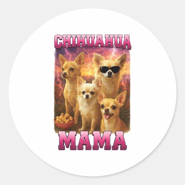 Chihuahua Copy Copy Classic Round Sticker (Front)