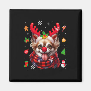 Chihuahua Cosplay Reindeer Christmas Costume Owner Magnet