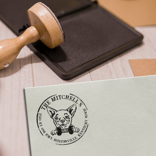 Chihuahua Custom Family Return Address Rubber Stamp
