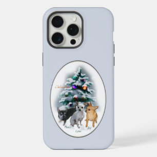 Chihuahua Cute Blue Christmas Holidays iPhone 15 Pro Max Case