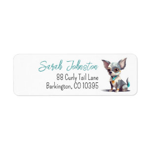 Chihuahua Cute Colorful Cartoon Chi Return Address