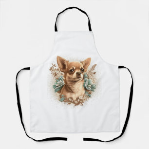 Chihuahua Cute Dog Beautiful Flowers Girl Apron
