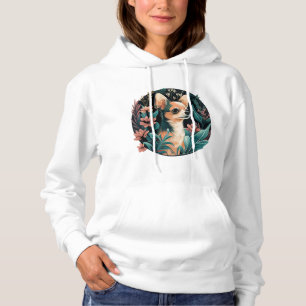 Chihuahua Cute Dog Beautiful Flowers Girl Hoodie