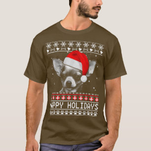 Chihuahua Cute Happy Holidays Christmas Dog Lover T-Shirt