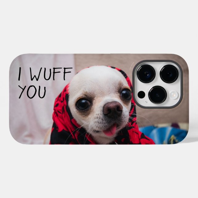 Chihuahua cute I wuff you love Valentines Case-Mate iPhone Case (Back (Horizontal))