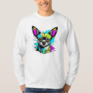 Chihuahua Cyberpunk style Art Dog Lover T-Shirt