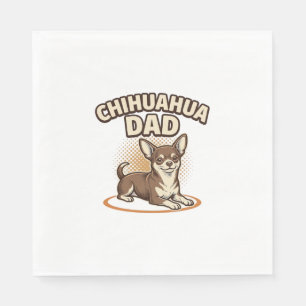 Chihuahua Dad Vintage Engraving Dog Lover Design_1 Napkin