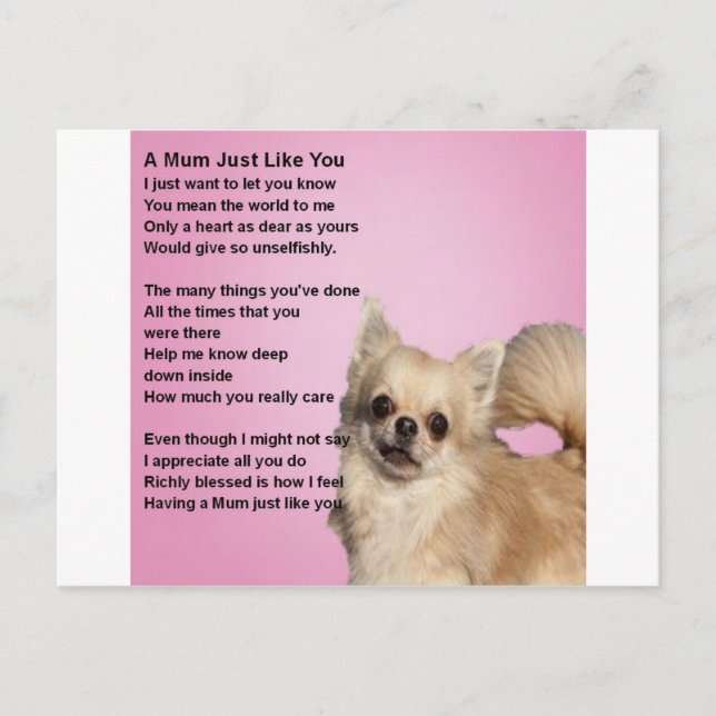 chihuahua Design - Mum Poem Postcard (Front)