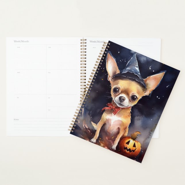 Chihuahua d'Halloween avec la peur Citrouille (Devant avec enveloppe)