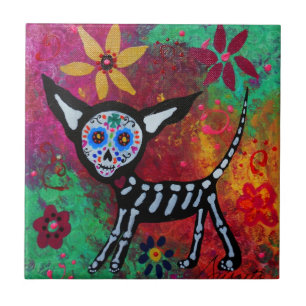 CHIHUAHUA DIA DE LOS MUERTOS TILE