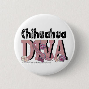 Chihuahua DIVA 2 Inch Round Button