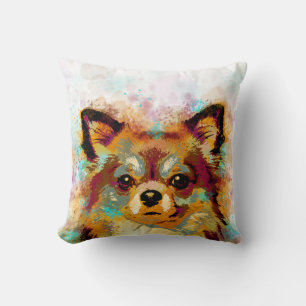 Chihuahua Dog 141 multicolor Throw Pillow