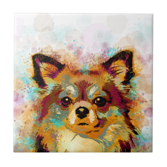 Chihuahua Dog 141 multicolor Tile (Front)