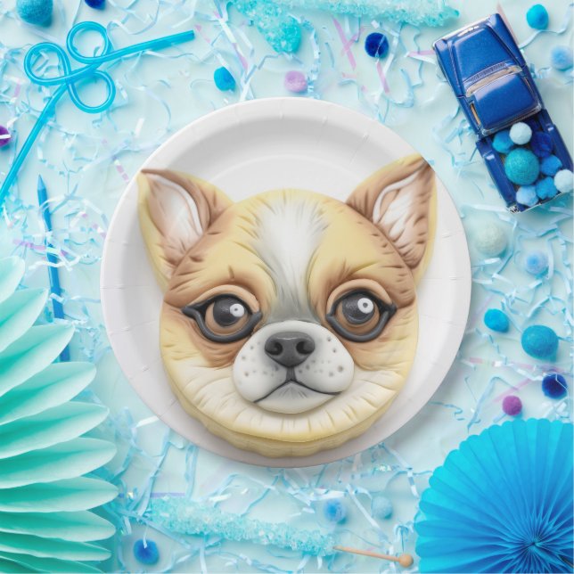 Chihuahua Dog 3D Inspired  Paper Plate (Party)
