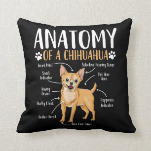 Chihuahua Dog Anatomy Throw Pillow