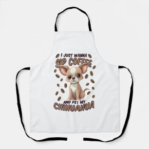 Chihuahua dog and coffee beans apron