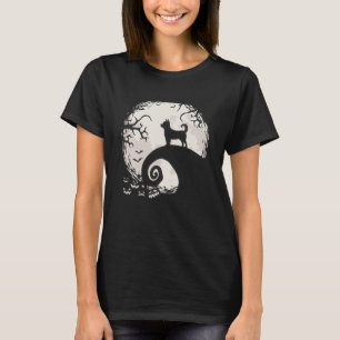 Chihuahua Dog And Moon Howl In Forest Dog T-Shirt