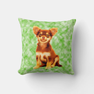 Chihuahua Dog Art Portrait Throw Pillow